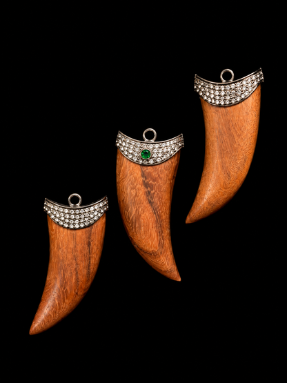 Wood Shark Tooth Charm