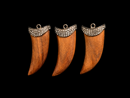 Wood Shark Tooth Charm